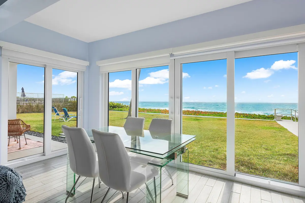 Dining Area Featuring Ocean Views at 2909 S Ocean Boulevard 1b1, Highland Beach