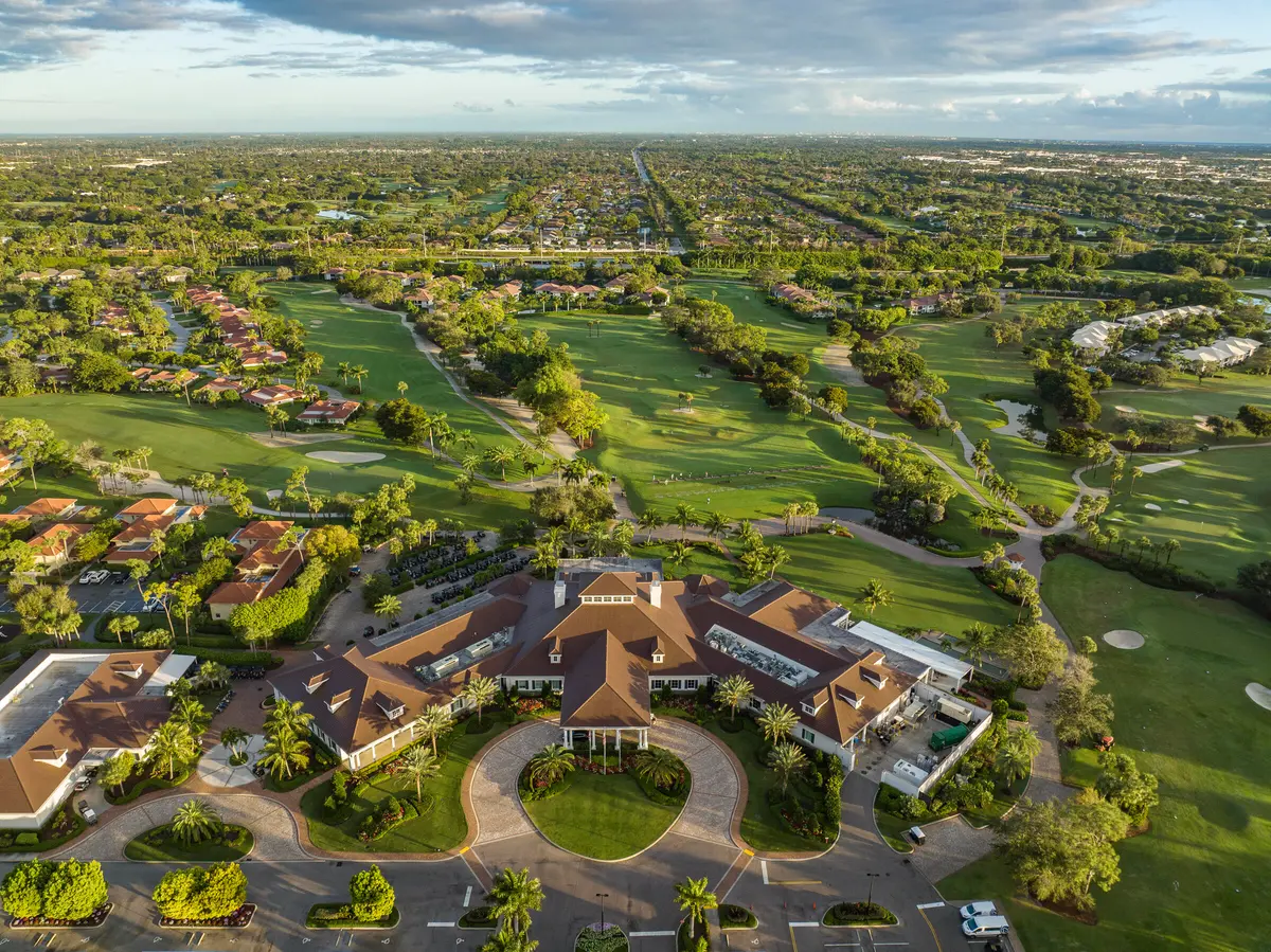Drone Front of Clubhouse AM at 4116 N Quail Ridge Drive A, Boynton Beach