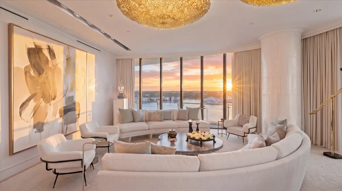 Living Room at 1100 S Flagler Drive 804, West Palm Beach