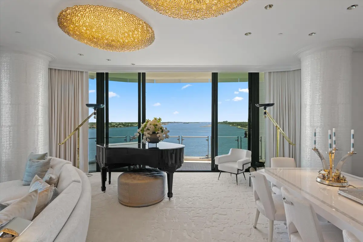 Living Area at 1100 S Flagler Drive 804, West Palm Beach