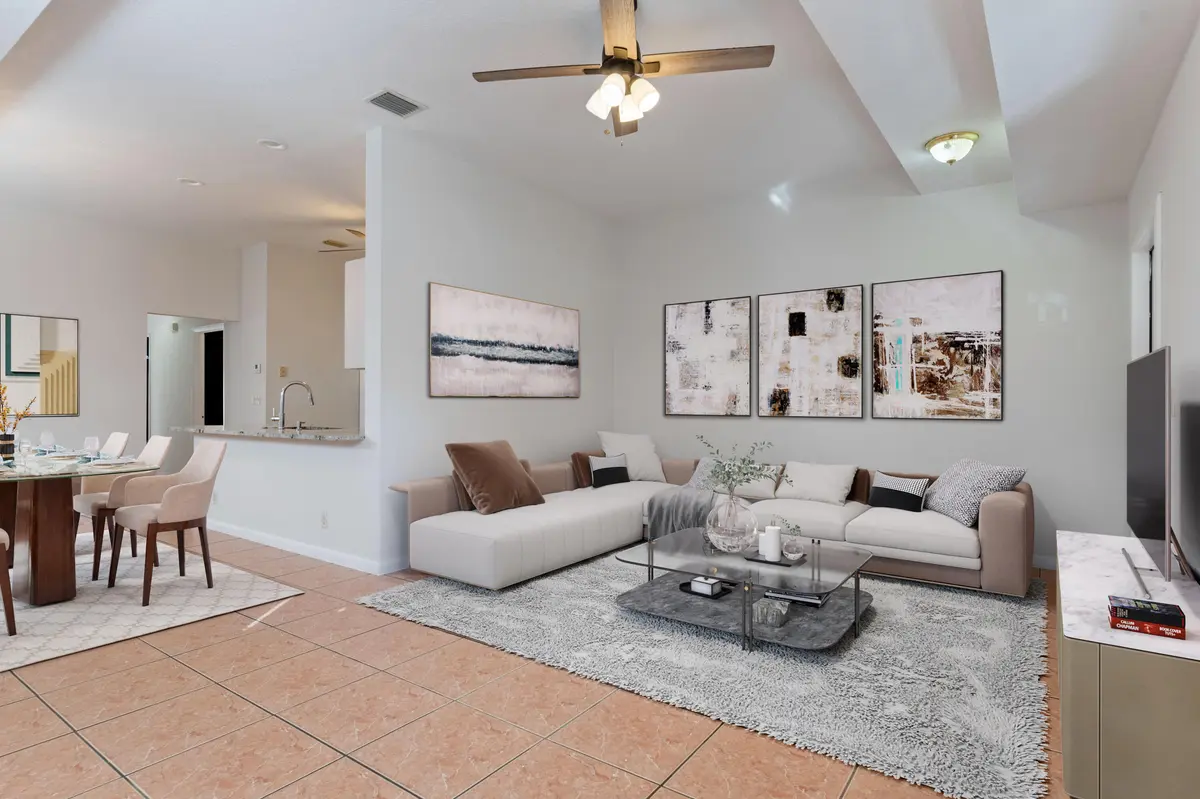 Living / Dining Staged at 623 N L Street 1 (left Side), Lake Worth Beach