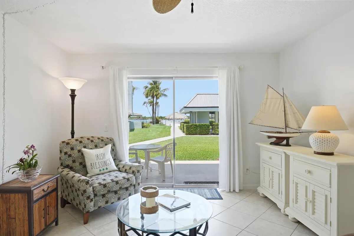 01 Living rm to inlet view at 1300 Seaway Drive C1, Hutchinson Island