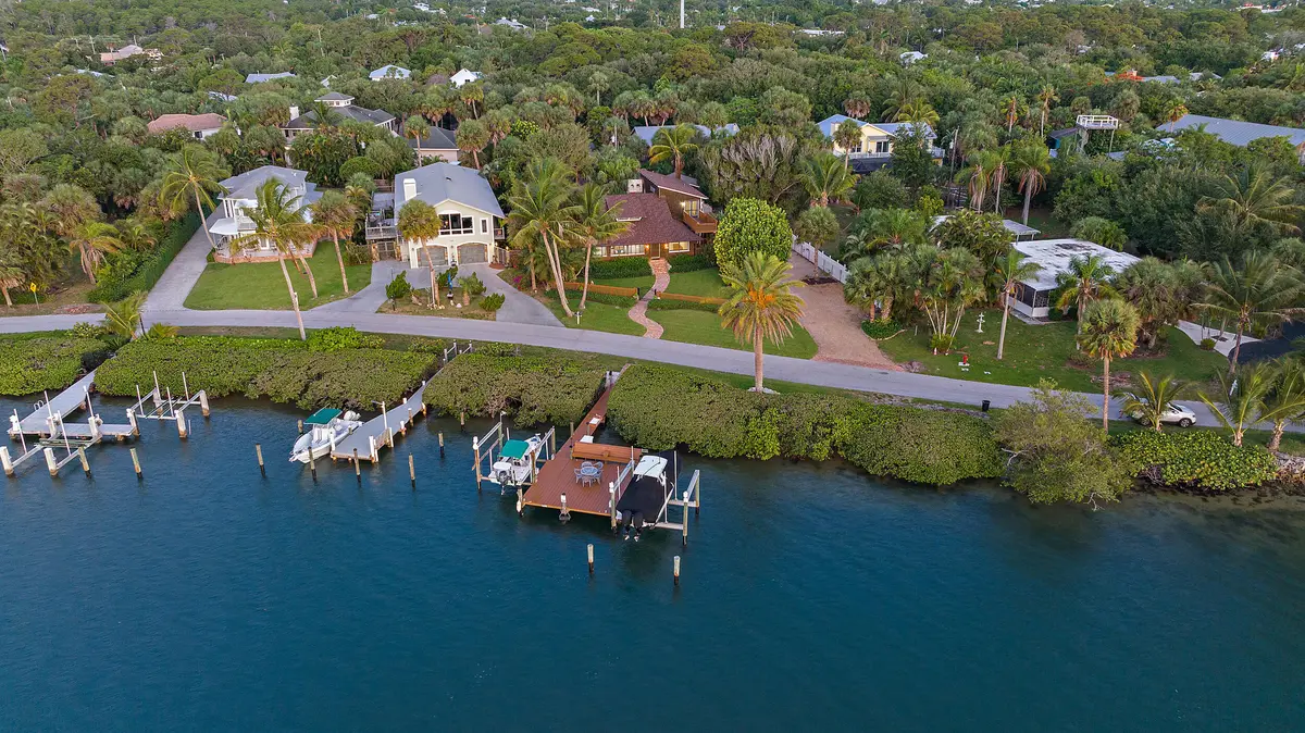 Aerial at 12140 SE Indian River Drive, Hobe Sound
