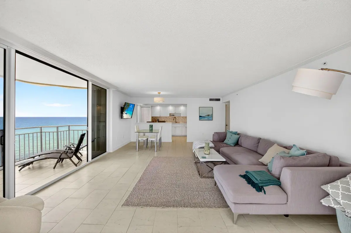 03 Living Room and Kitchen at 3009 S Ocean Boulevard 902, Highland Beach