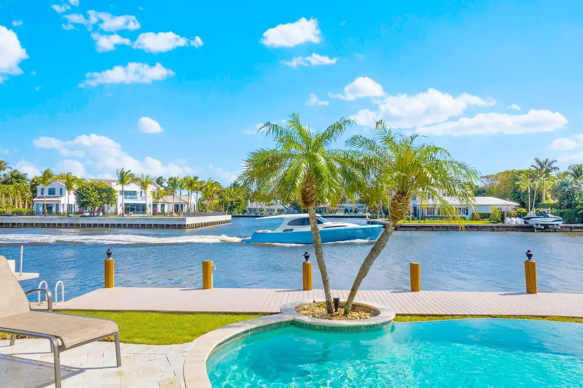 Boat Passing on the Water at 3219 Karen Drive, Delray Beach