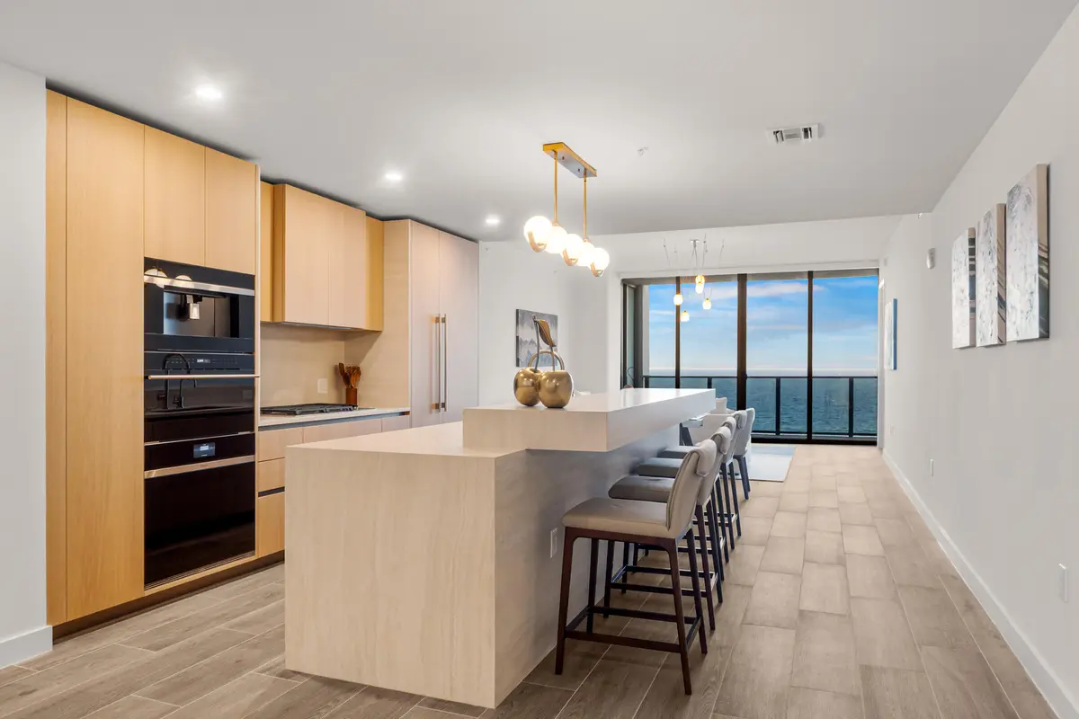 Kitchen w/ Ocean View at 900 N Ocean Boulevard 1904, Pompano Beach