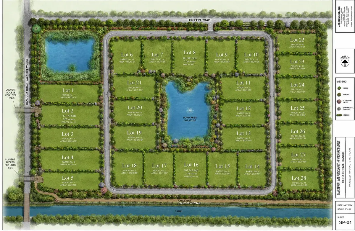 83 ACRES - 28 LOTS - RENDERING at 13900 Griffin Road, Southwest Ranches