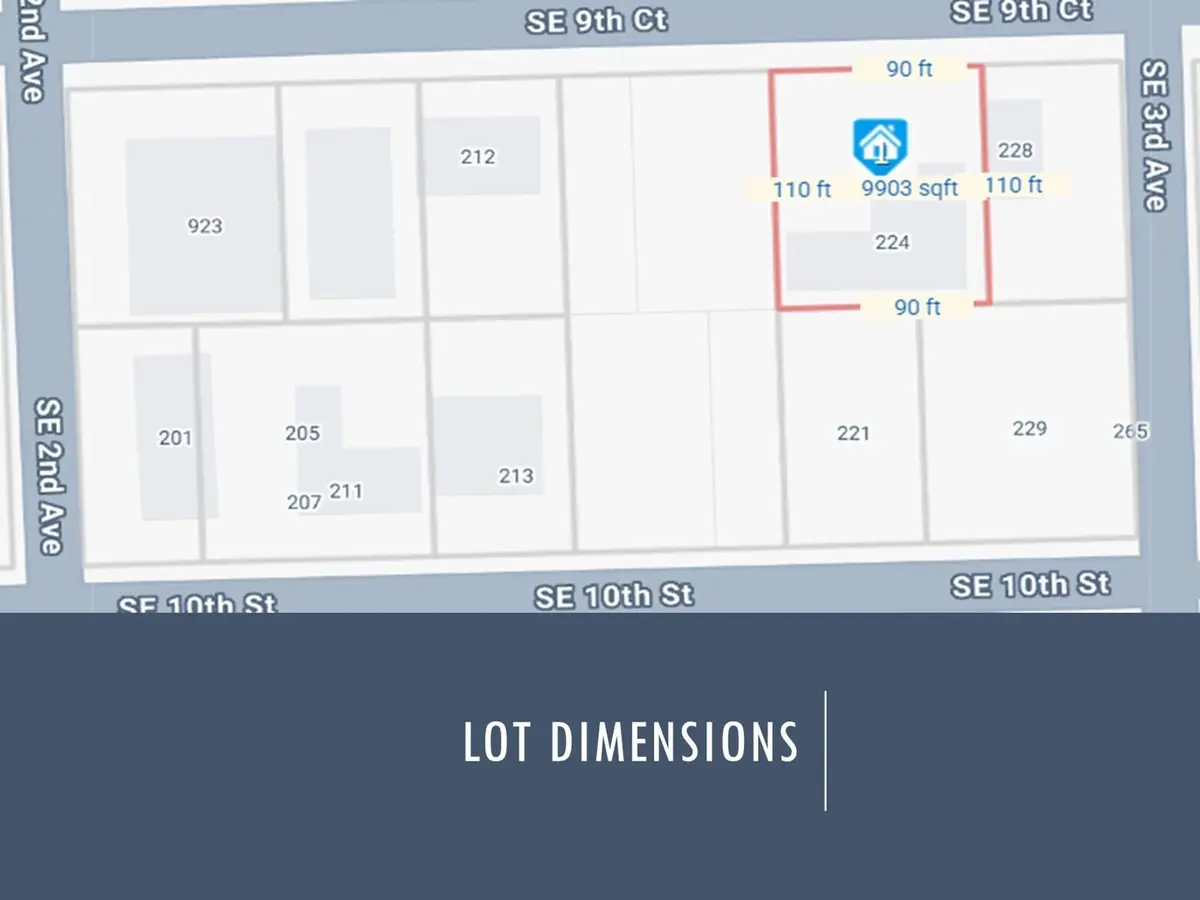 Lot Dimentions at 224 SE 9th Court 1-4, Hallandale Beach