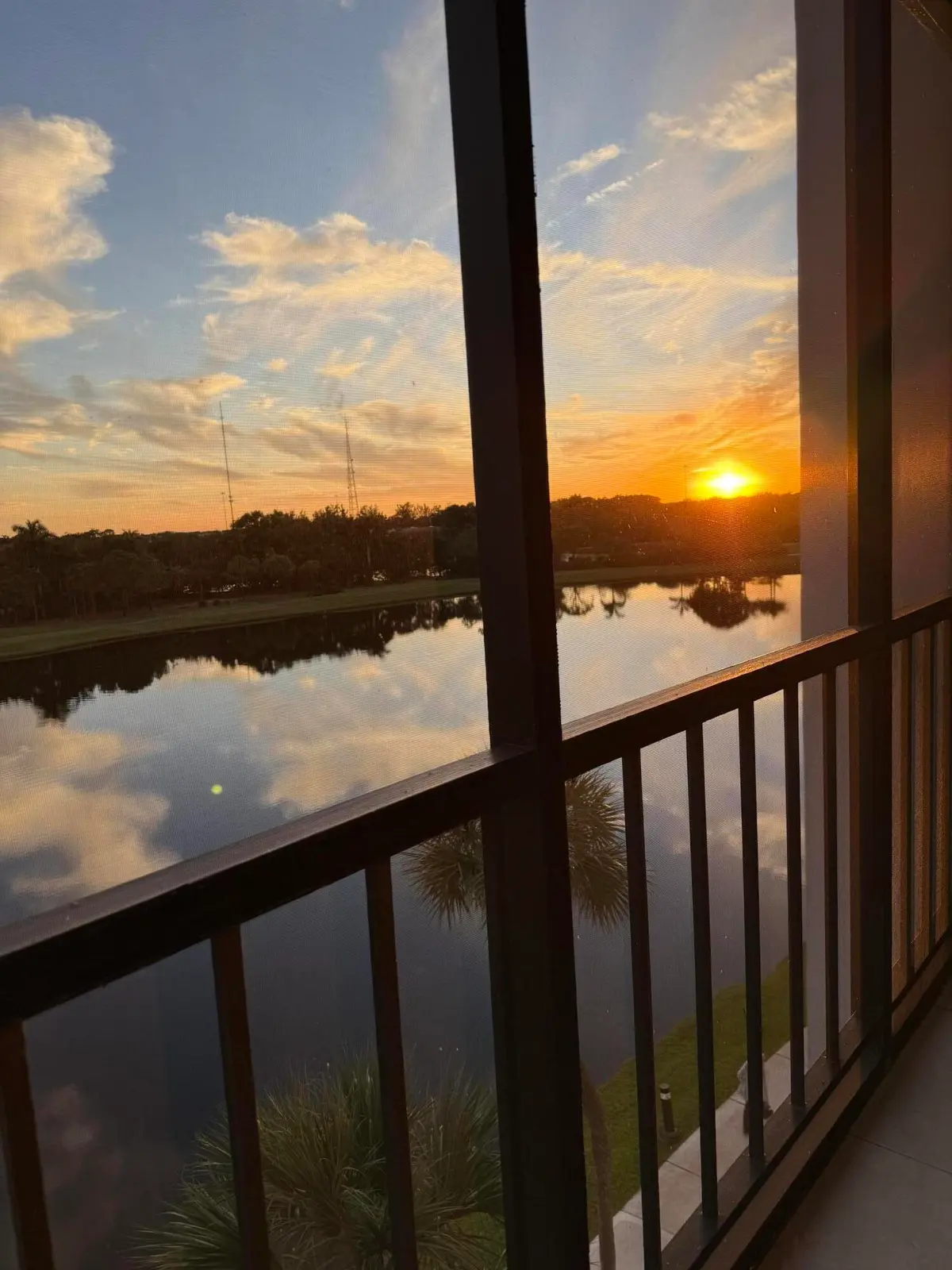 Sunset from Living Room at 7768 Lakeside Boulevard 551, Boca Raton