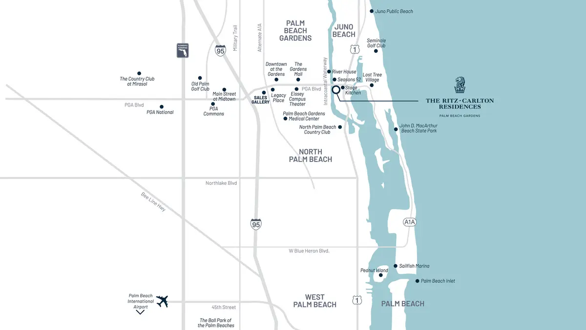 RCR PBG Location Map at 2200 Pga Boulevard 205, Palm Beach Gardens