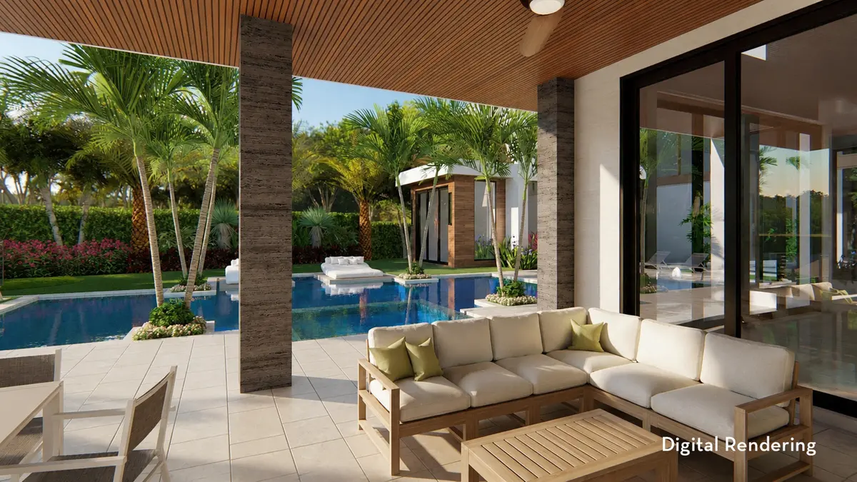 Covered Patio - Digital Rendering at 404 Mariner Drive, Jupiter