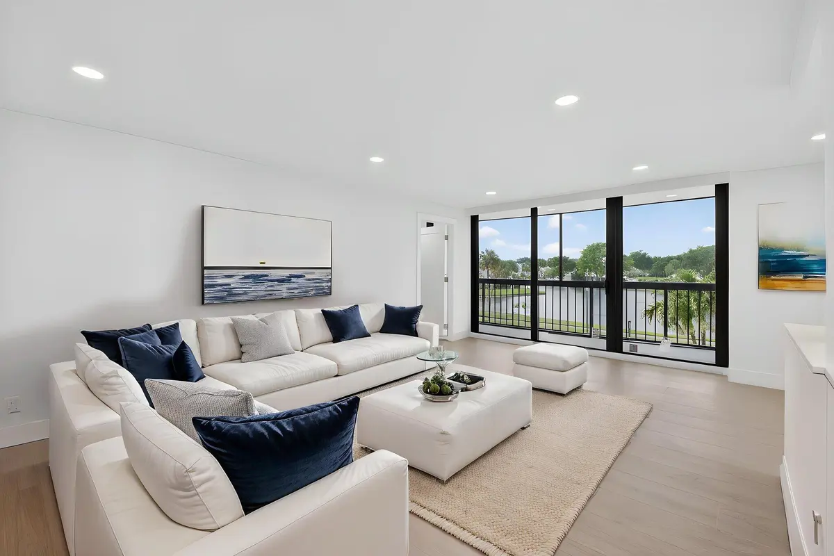 Staged Living Room at 1732 Bridgewood Drive, Boca Raton