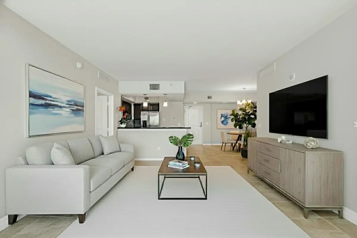 Virtually Staged Living Area at 403 S Sapodilla Avenue 511, West Palm Beach