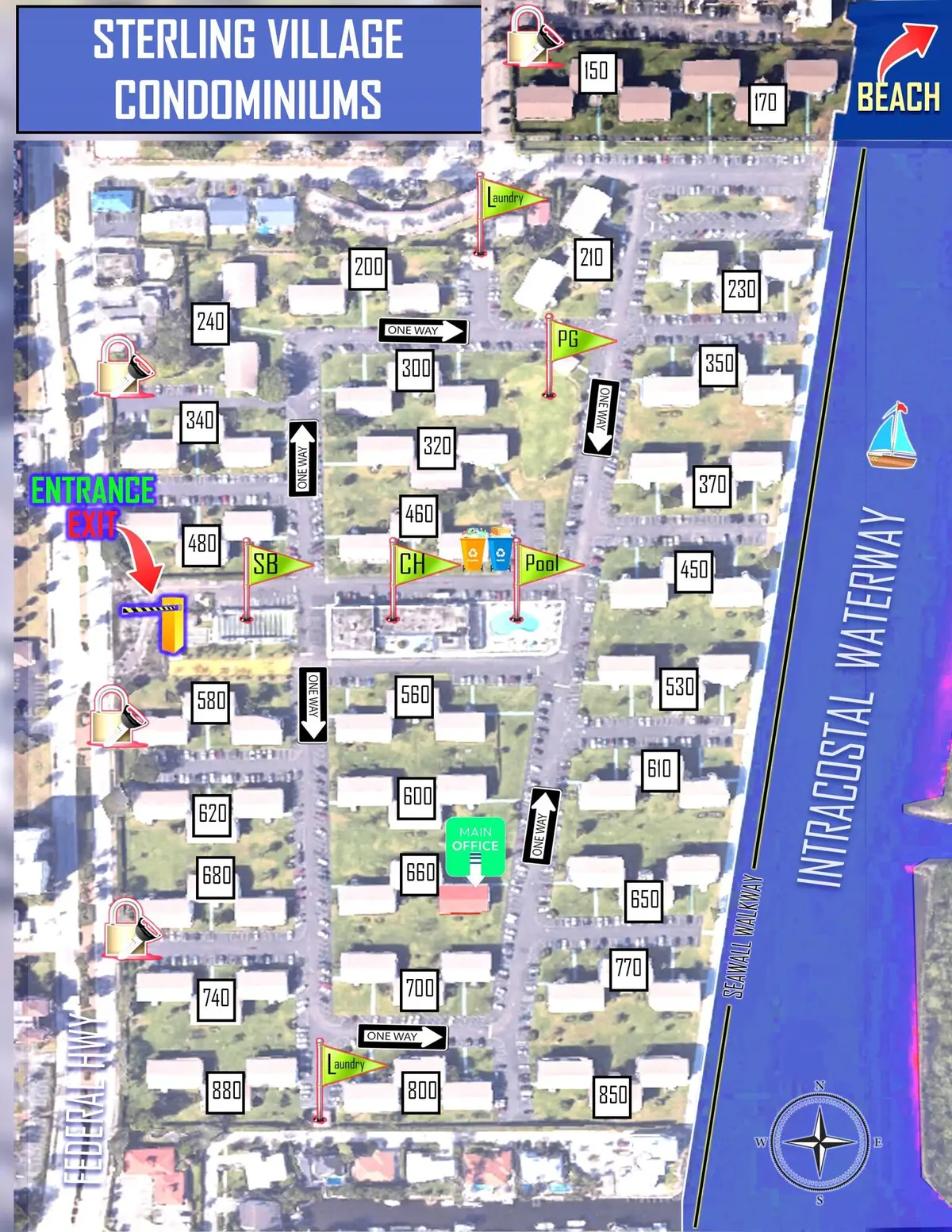 Sterling Village Property Map at 850 E Horizons 105, Boynton Beach