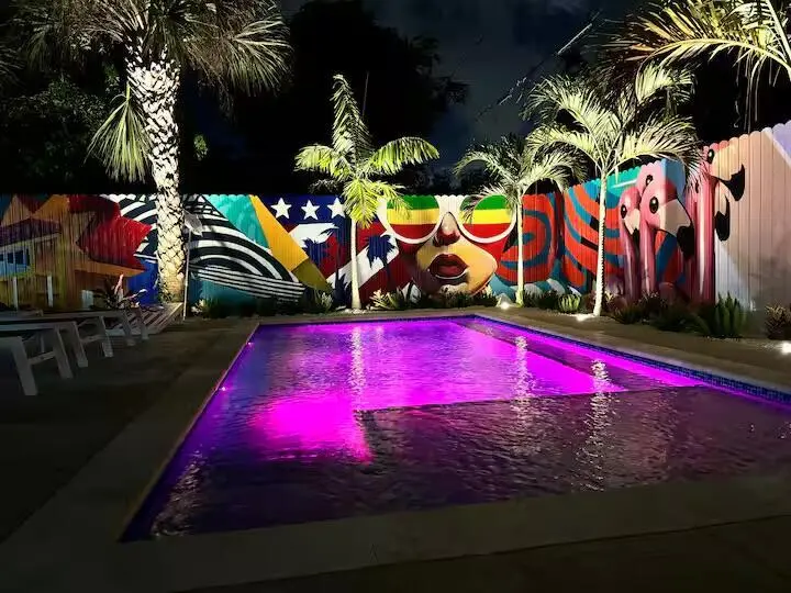 Night Time Pool View at 322 NW 4th Avenue, Delray Beach