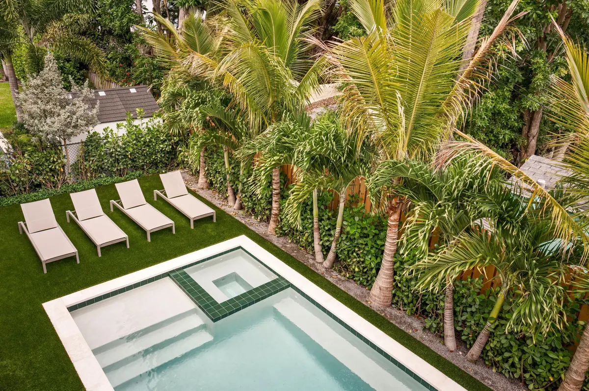 07 - Backyard pool with green tile accen at 309 Greymon Drive, West Palm Beach