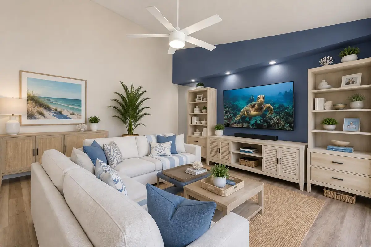 New Coastal Living room at 5715 Golden Eagle Circle, Palm Beach Gardens
