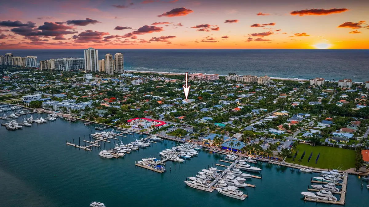 Aerial at 309 Cascade Lane, Palm Beach Shores