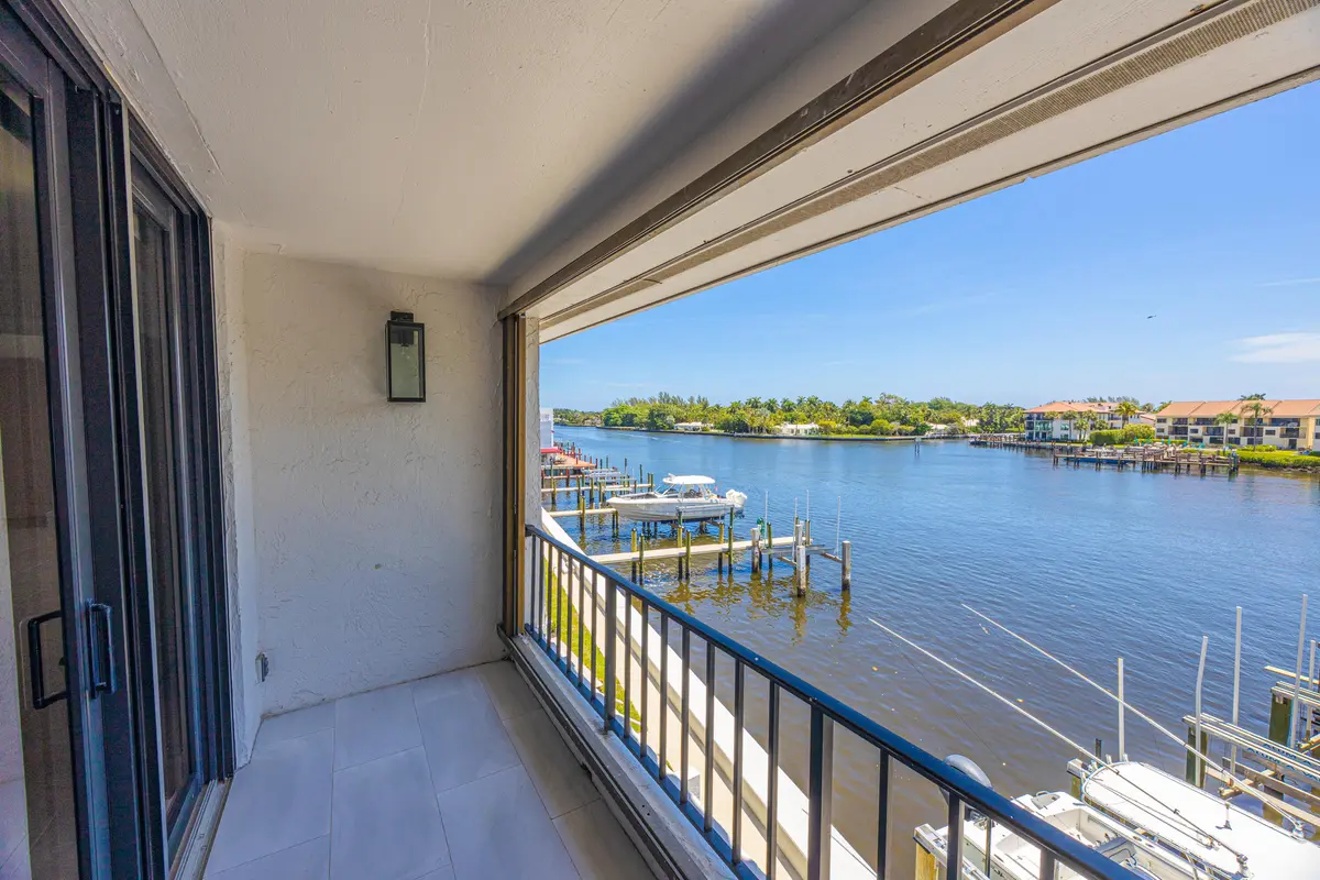 Living Room Balcony at 801 Palm Trail 9, Delray Beach