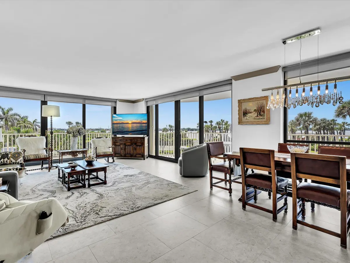 Living Room Dining Room Combo at 3360 S Ocean Boulevard 2a, Palm Beach