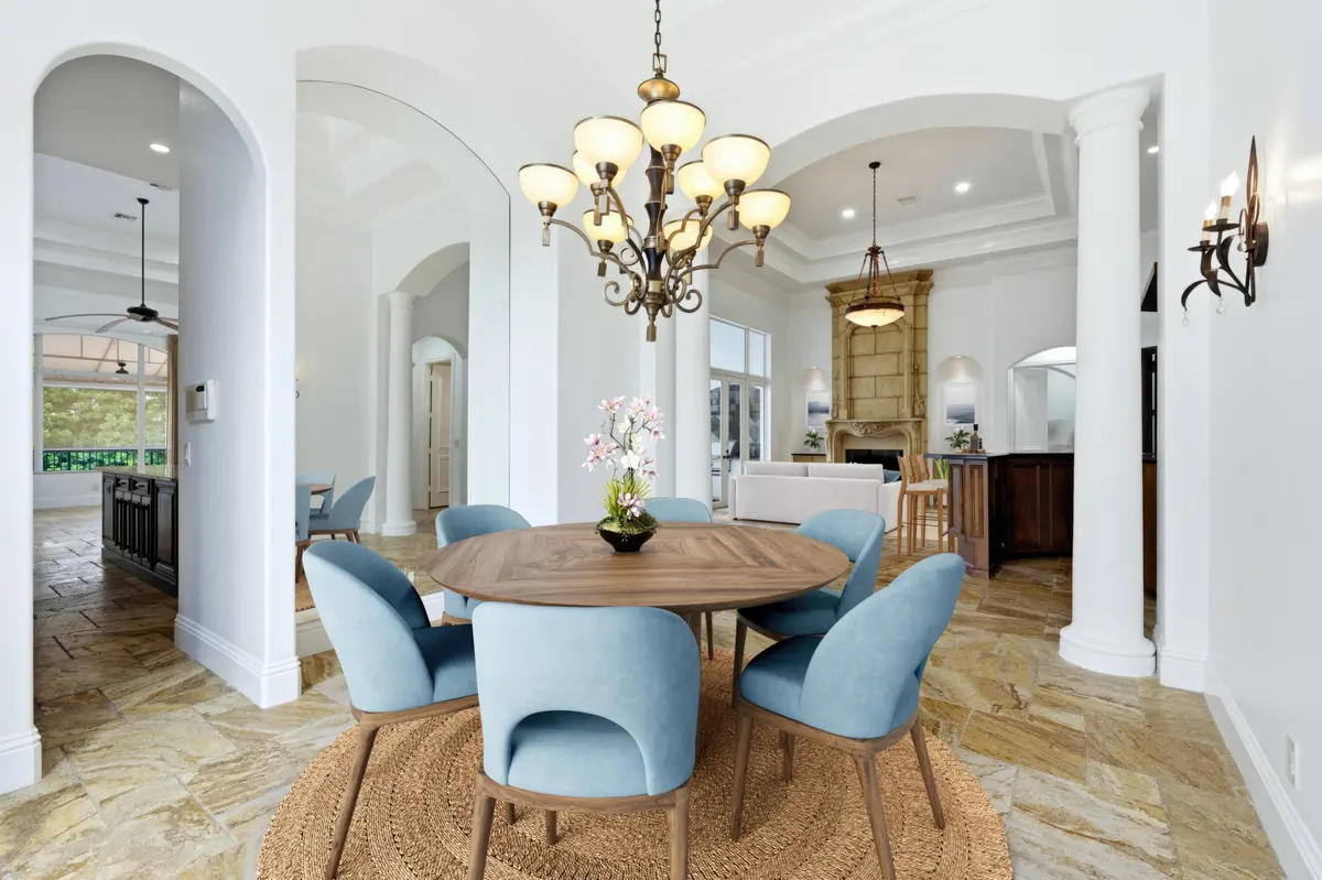 VIRTUAL STAGED DINING ROOM at 608 Inlet Road, North Palm Beach