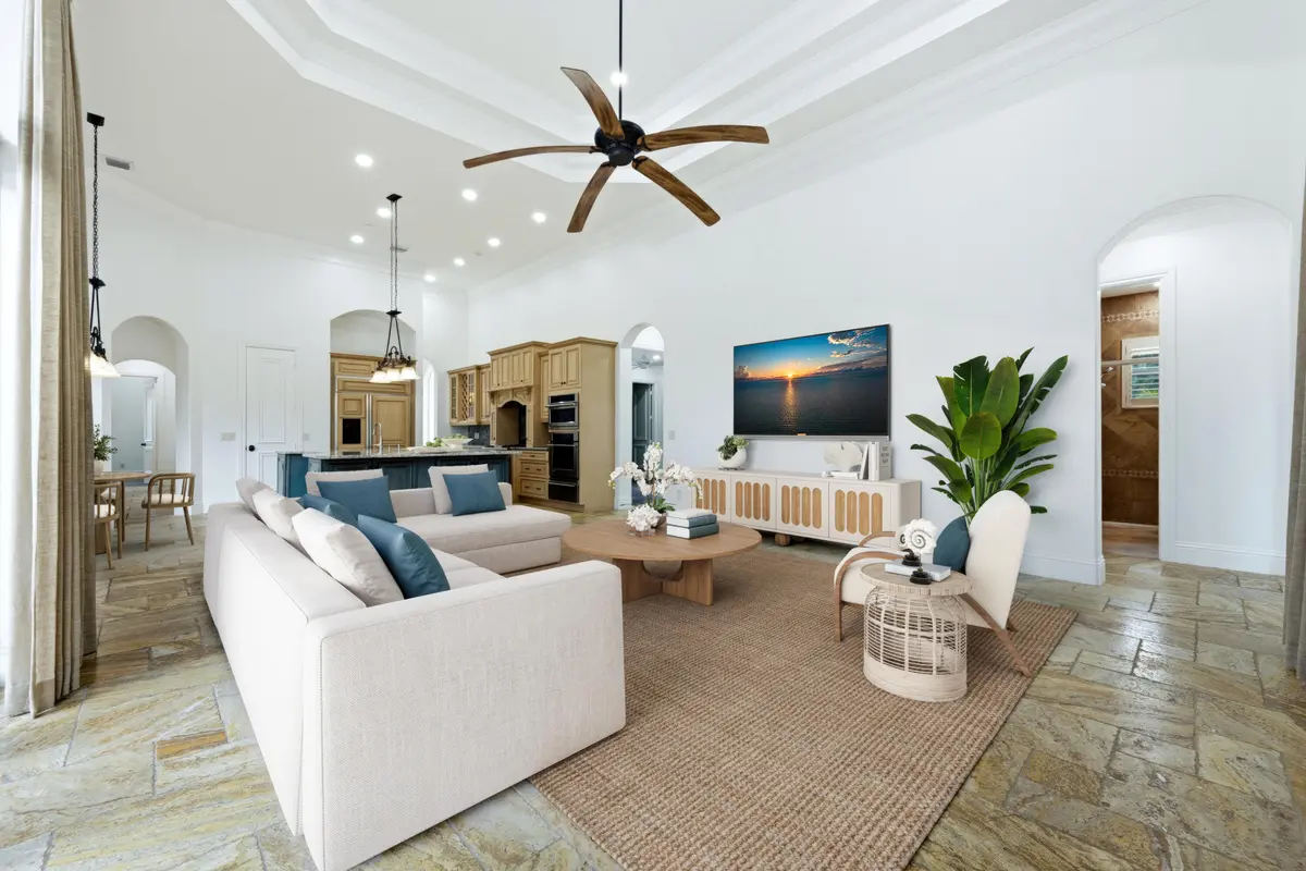 VIRTUAL STAGED FAMILY ROOM at 608 Inlet Road, North Palm Beach