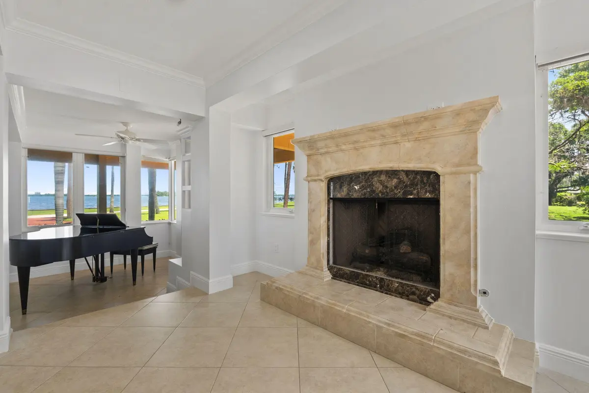 Living Room Fireplace at 3209 N Indian River Drive, Fort Pierce