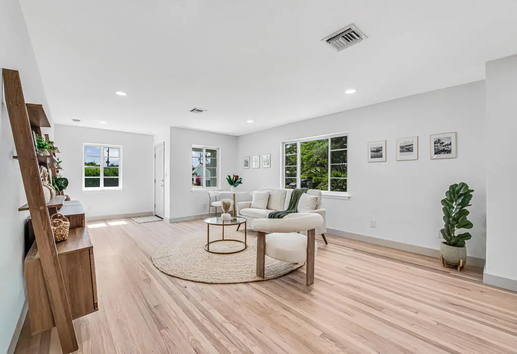living room with hardwood floors at 1201 N Palmway, Lake Worth Beach