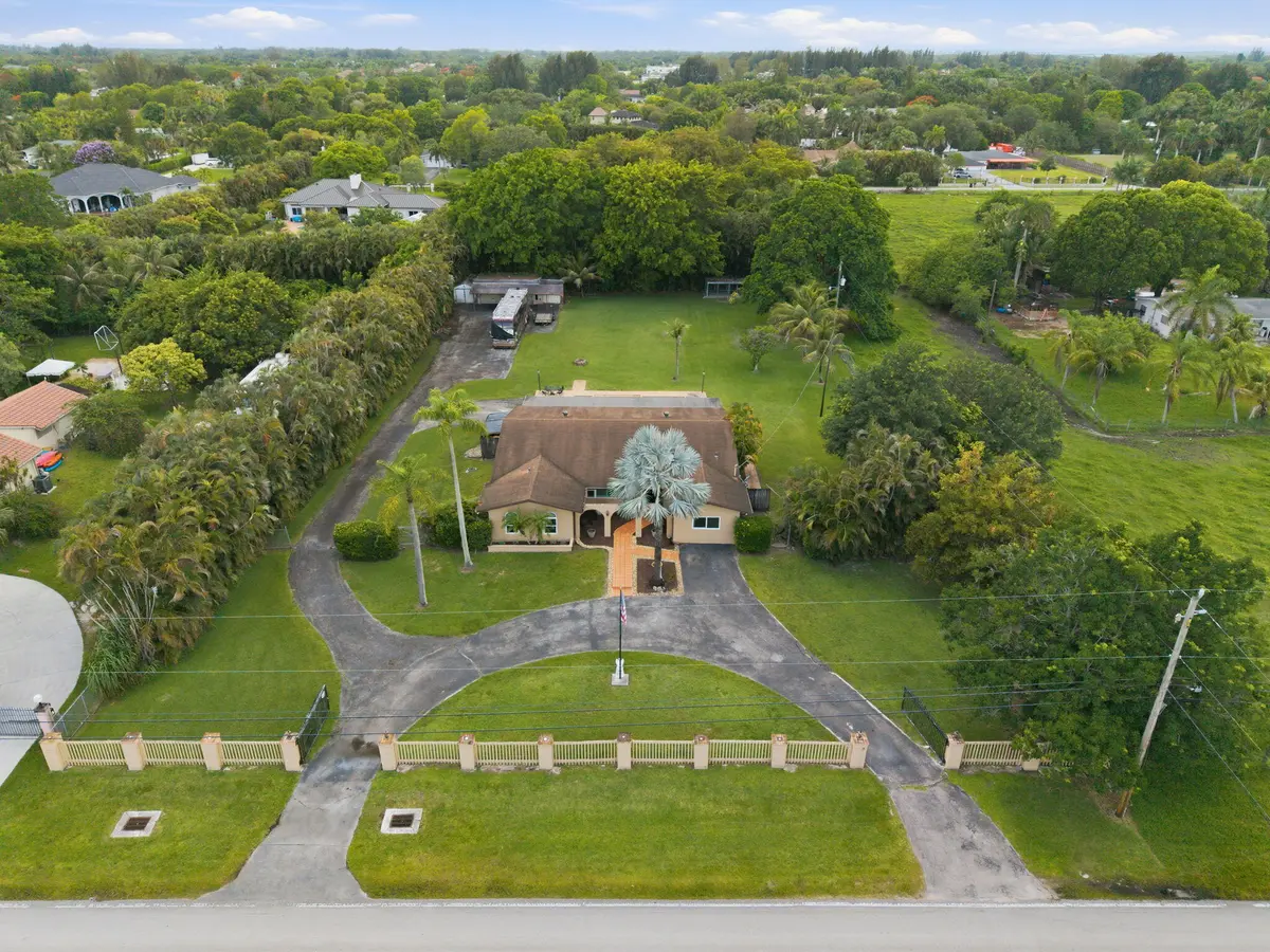 Front of home aerial view at 5521 SW 160th Avenue, Southwest Ranches