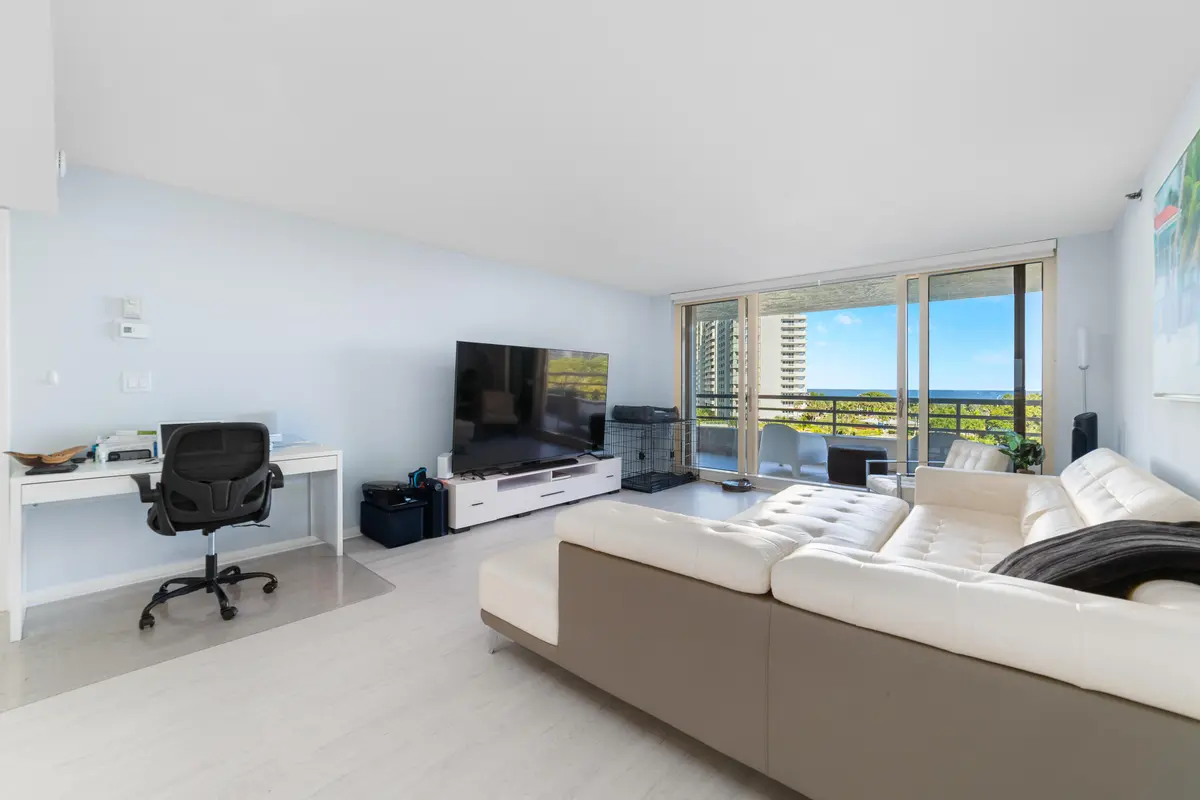 Living room at 4101 N Ocean Boulevard 505, Boca Raton