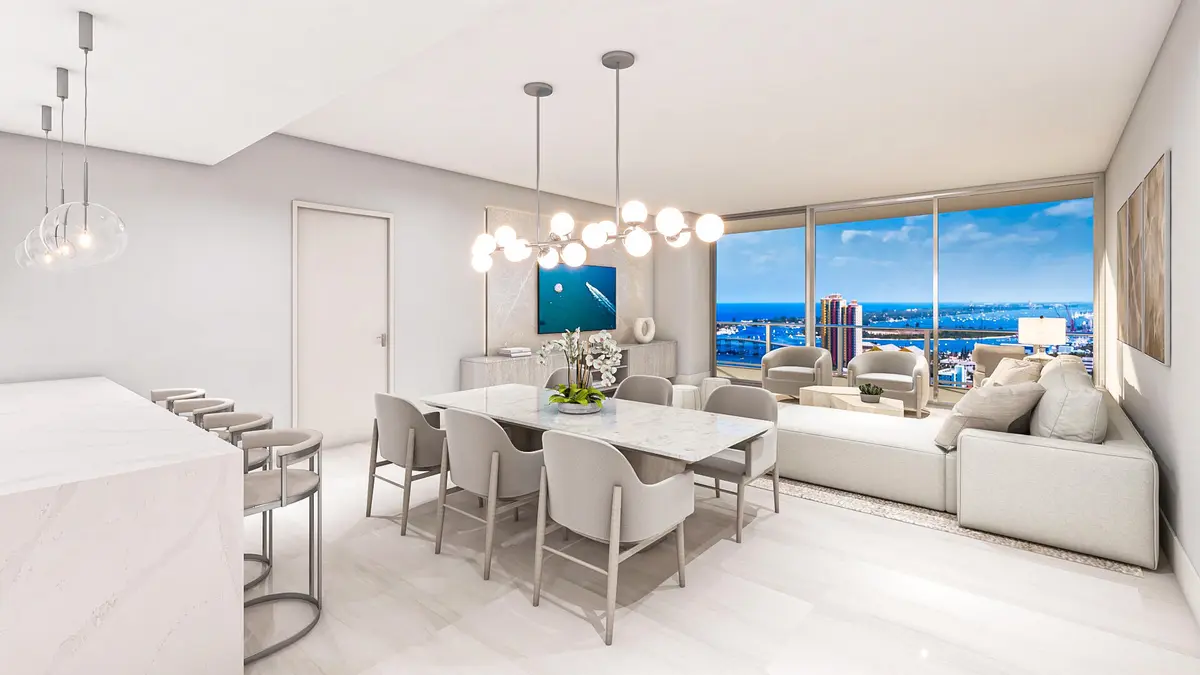 A.06 Living Area Rendering at 220 Lake Shore Drive 1111, Lake Park
