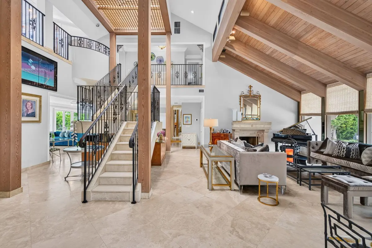 004-Living-Room-Staircase-Overview at 3110 NE 47th Street, Fort Lauderdale