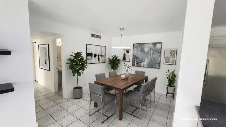Dining Room Staged at 517 Dotterel Road 31c, Delray Beach