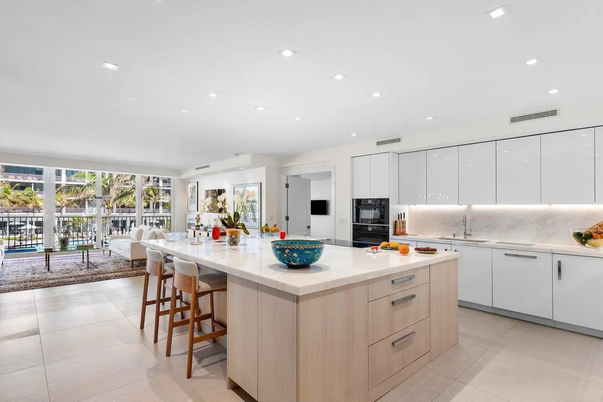 Kitche & Living Room at 2000 S Ocean Boulevard 103, Palm Beach