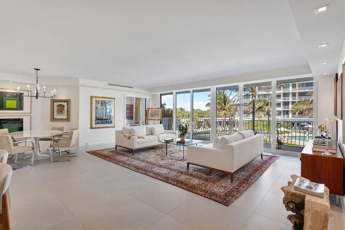Dining Room & Living Room at 2000 S Ocean Boulevard 103, Palm Beach