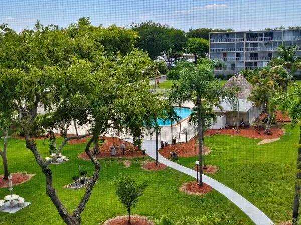 Pool view at 4650 Washington Street 504, Hollywood
