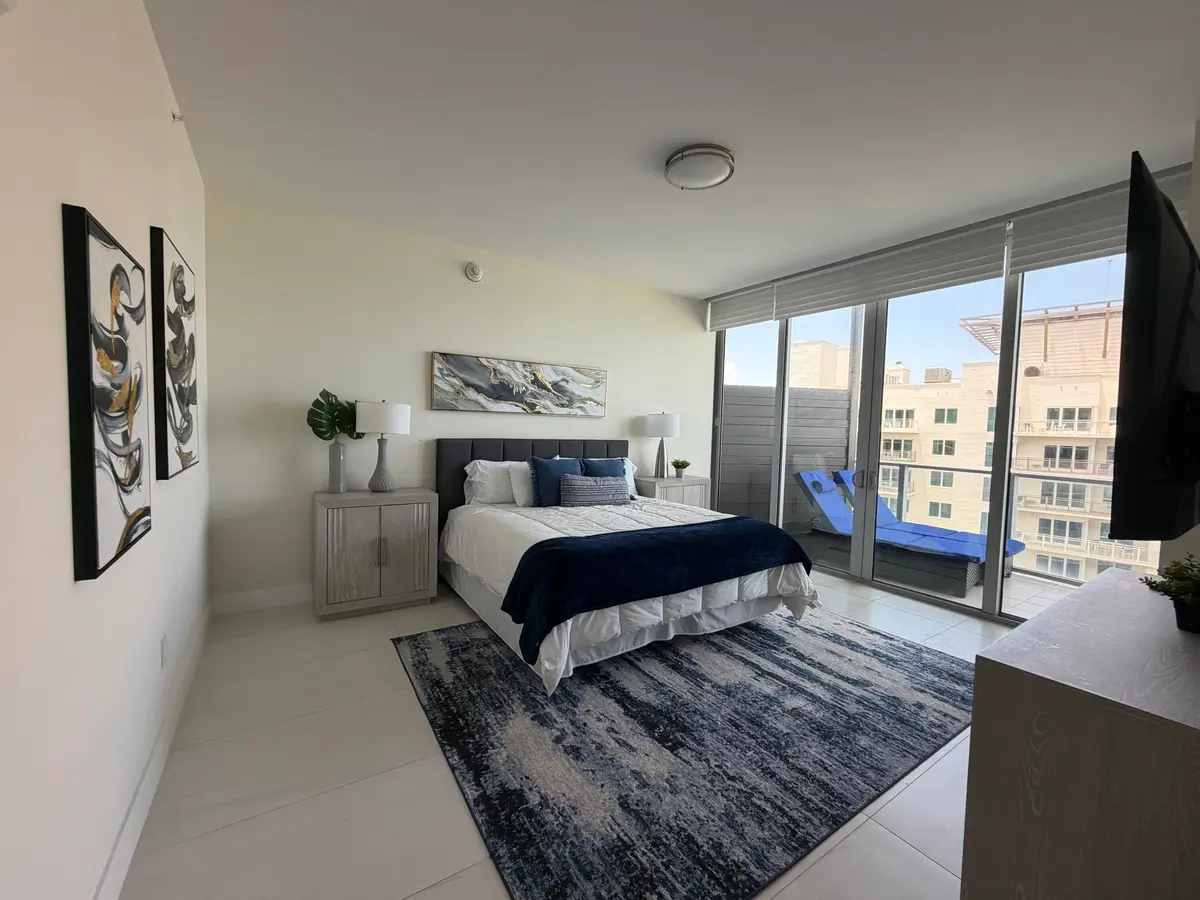 Master bedroom at 3100 N Ocean Drive H1801, Singer Island