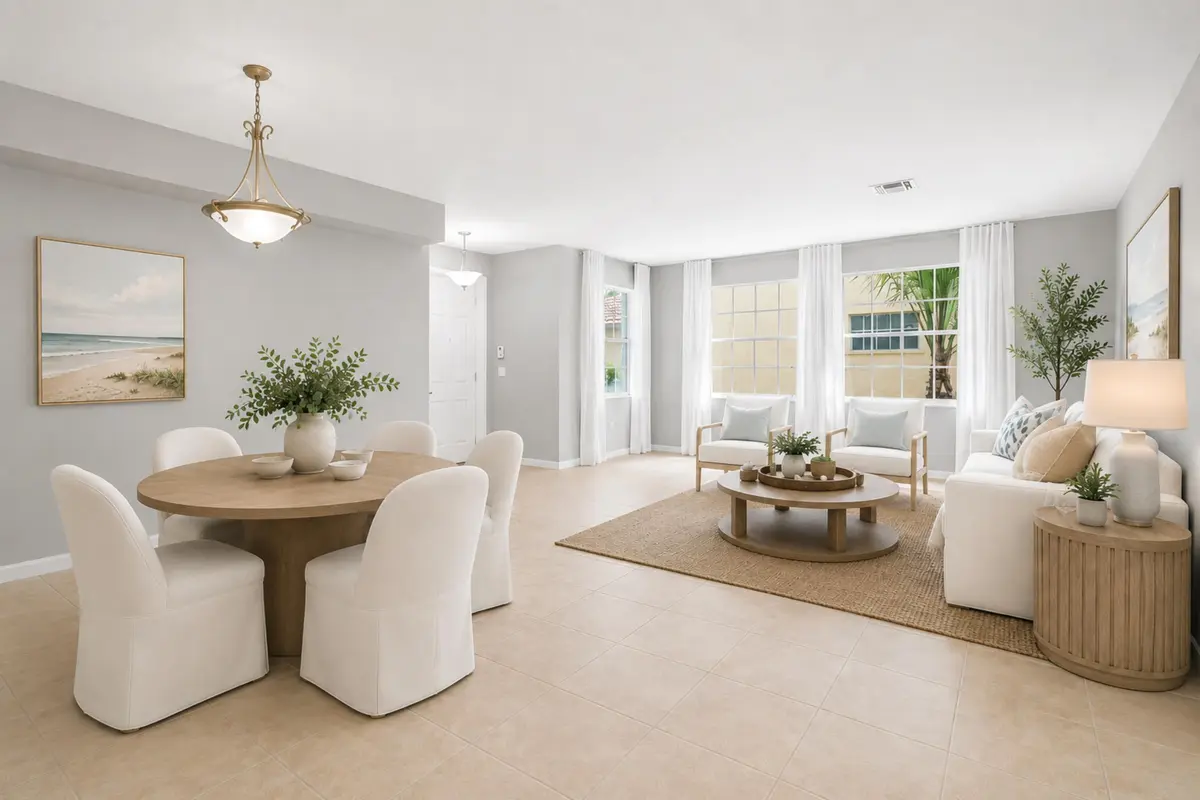 Virtually Staged Dining Room at 9070 Dupont Place, Wellington