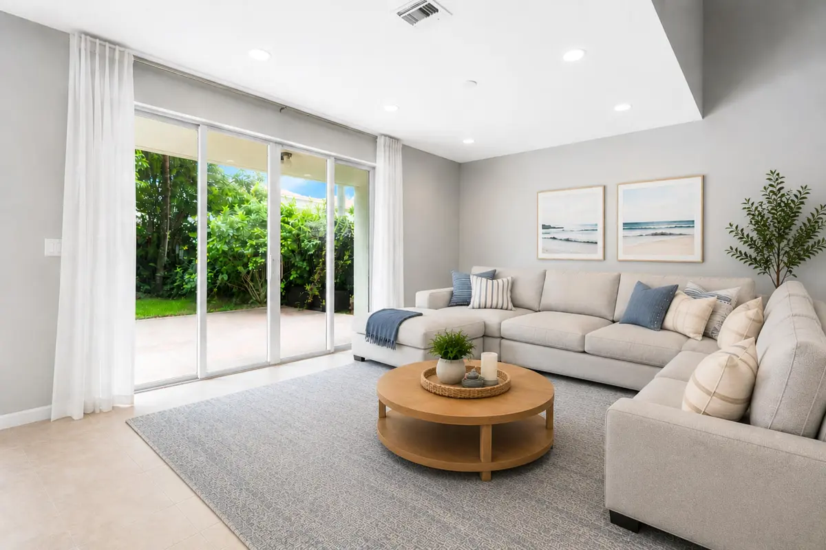 Virtually Staged Family Room at 9070 Dupont Place, Wellington