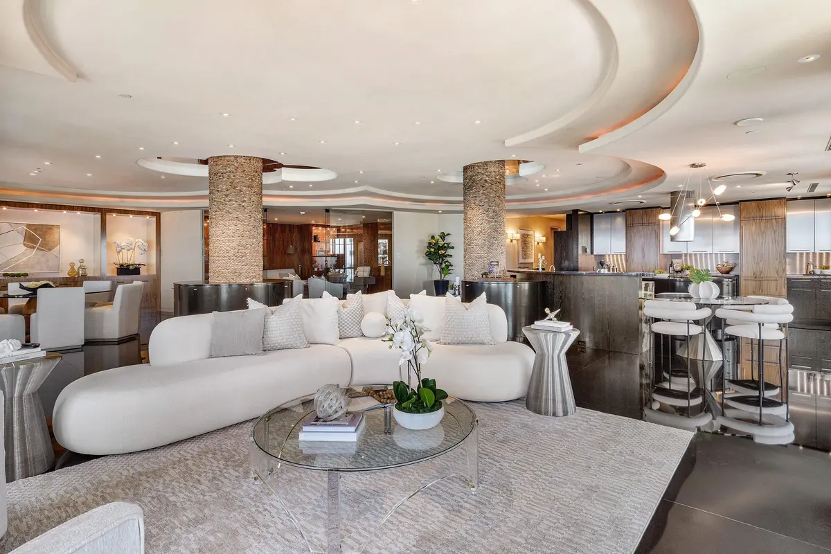 Living Room at 400 S Ocean Boulevard Ph2, Boca Raton