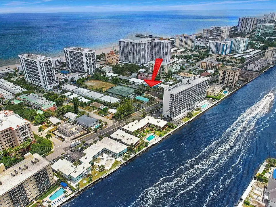 Aerial View at 518 N Riverside Drive, Pompano Beach