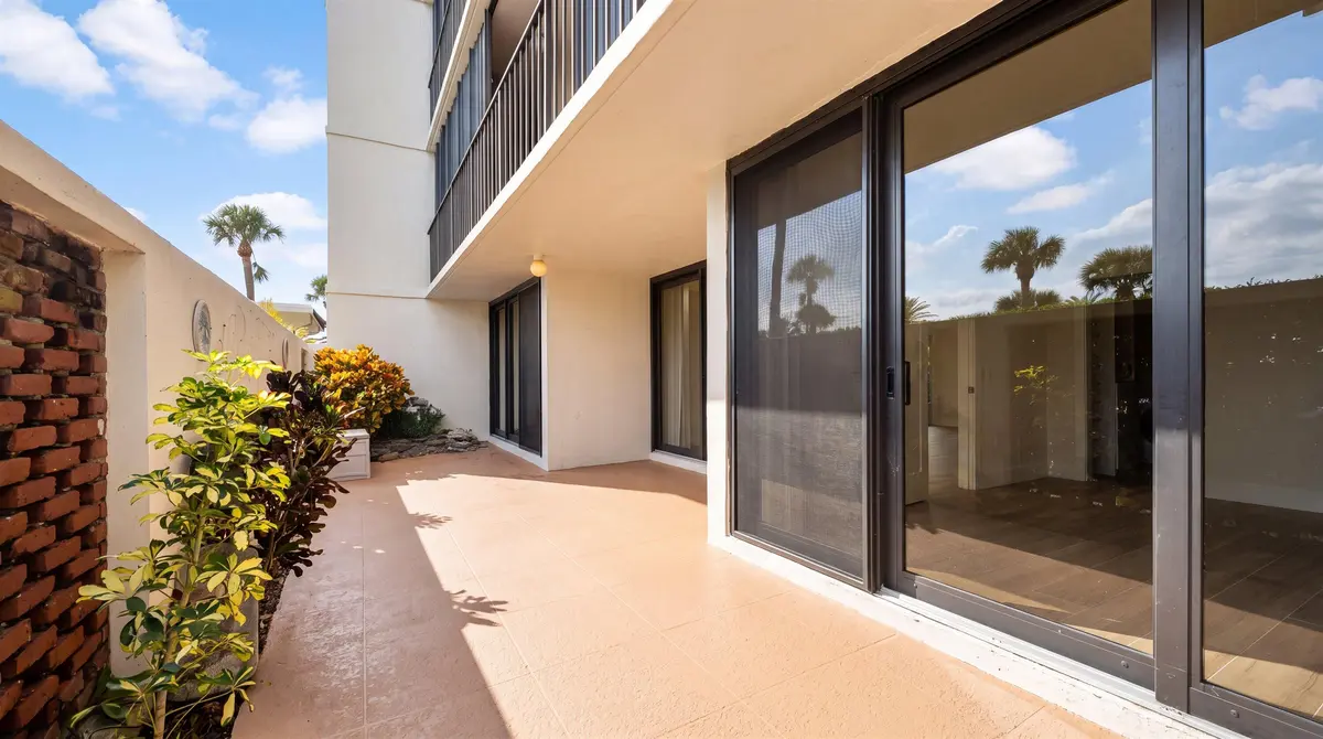 Patio facing west at 225 S Beach Road 102, Jupiter