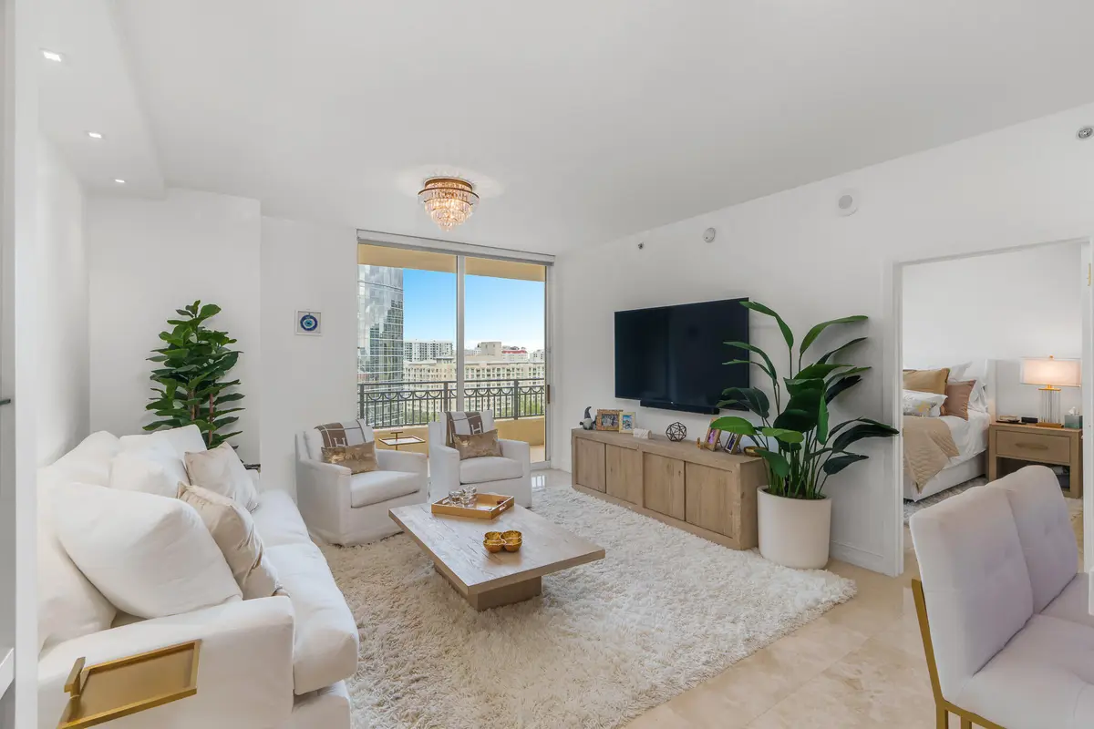 Living Room at 550 Okeechobee Boulevard 1409, West Palm Beach