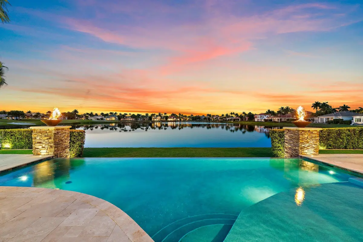 View to Lake from Pool at 636 Hermitage Circle, Palm Beach Gardens