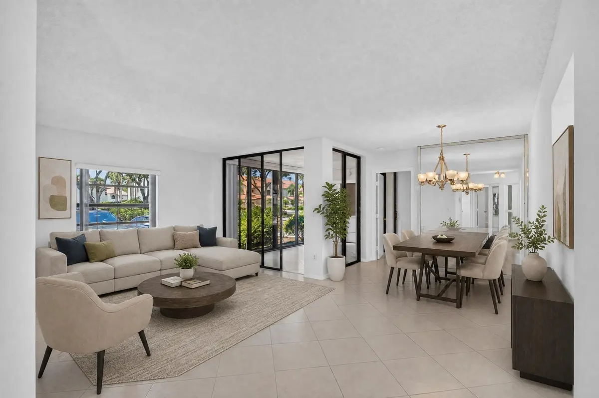 Living & Dining Staged at 5283 Europa Drive D, Boynton Beach