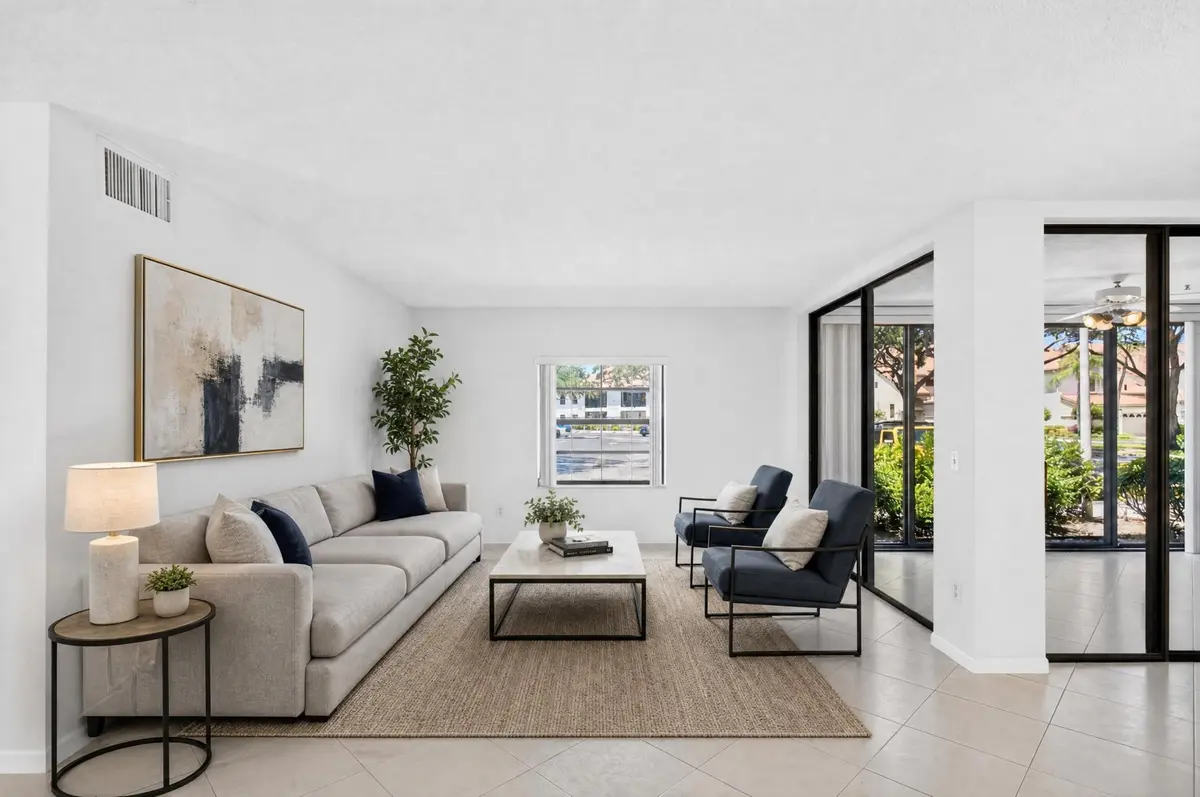 Living Room Staged at 5283 Europa Drive D, Boynton Beach