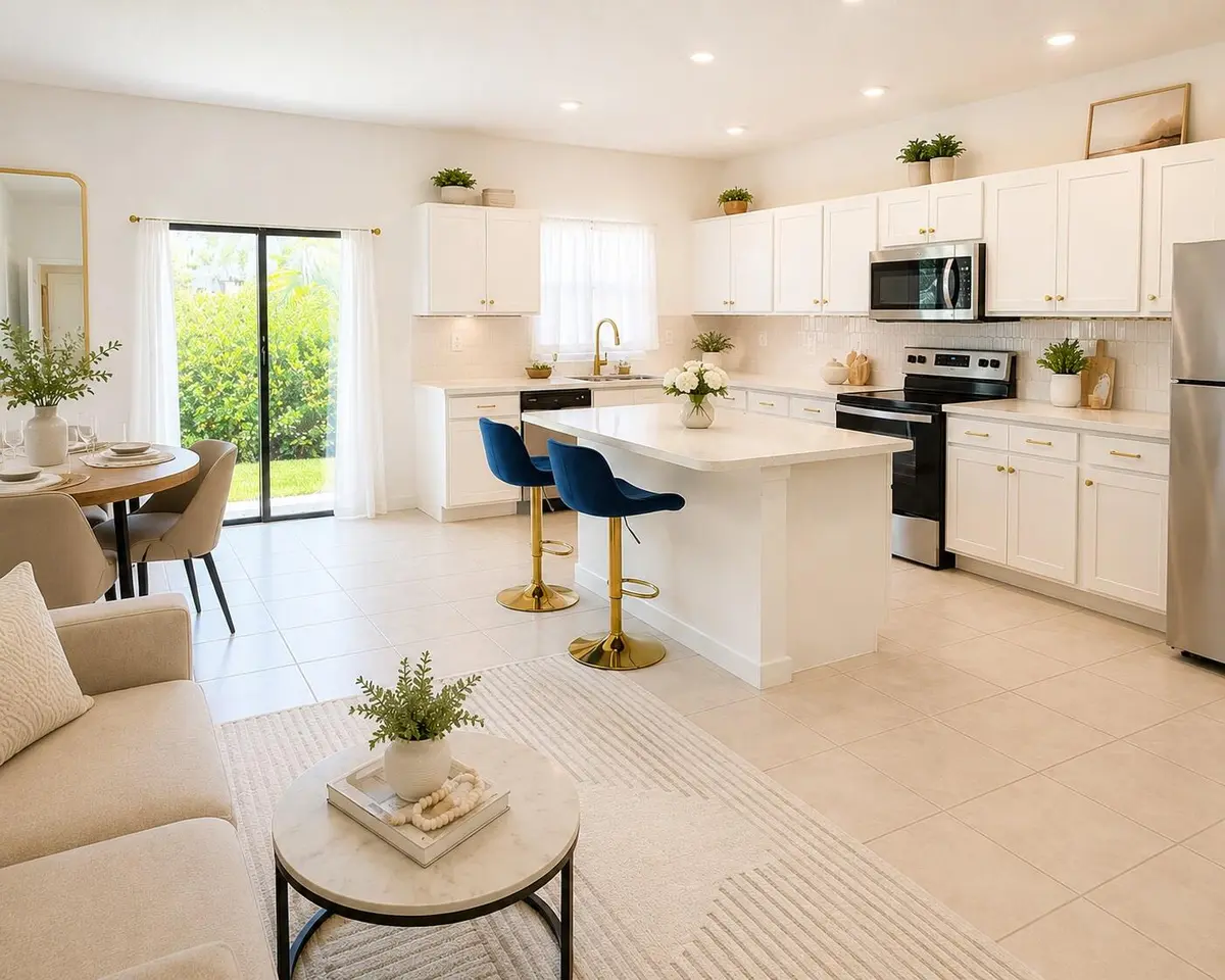 LIVING ROOM STAGED at 938 NW 3RD Terrace, Pompano Beach
