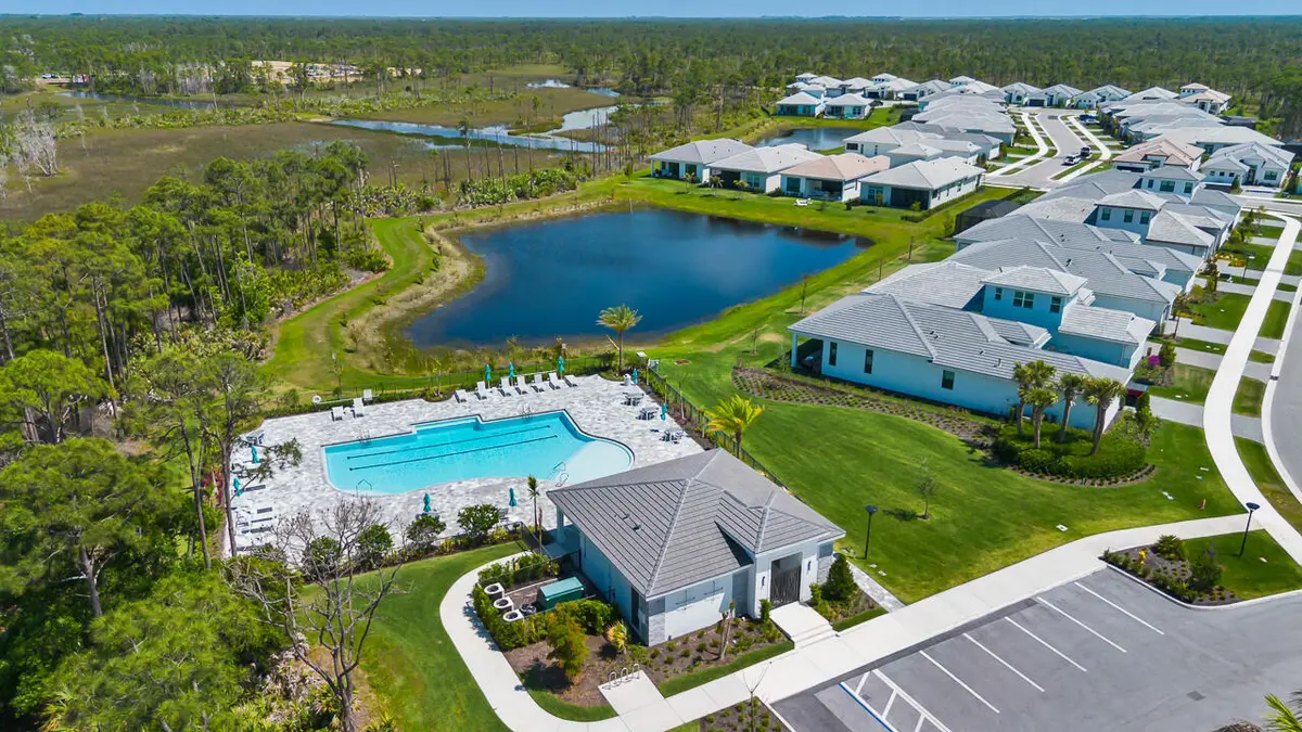 Aerial Community Pool and Surrounding We at 6980 SE HAVEN Lane, Stuart