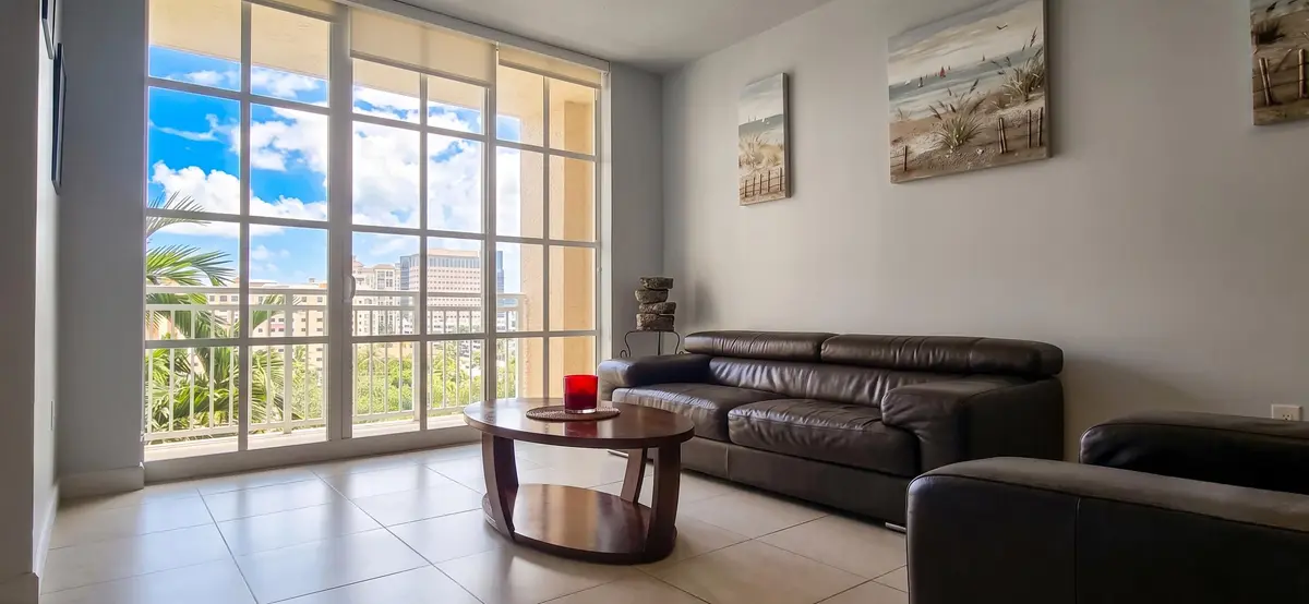 Living Room at 410 EVERNIA Street 706, West Palm Beach