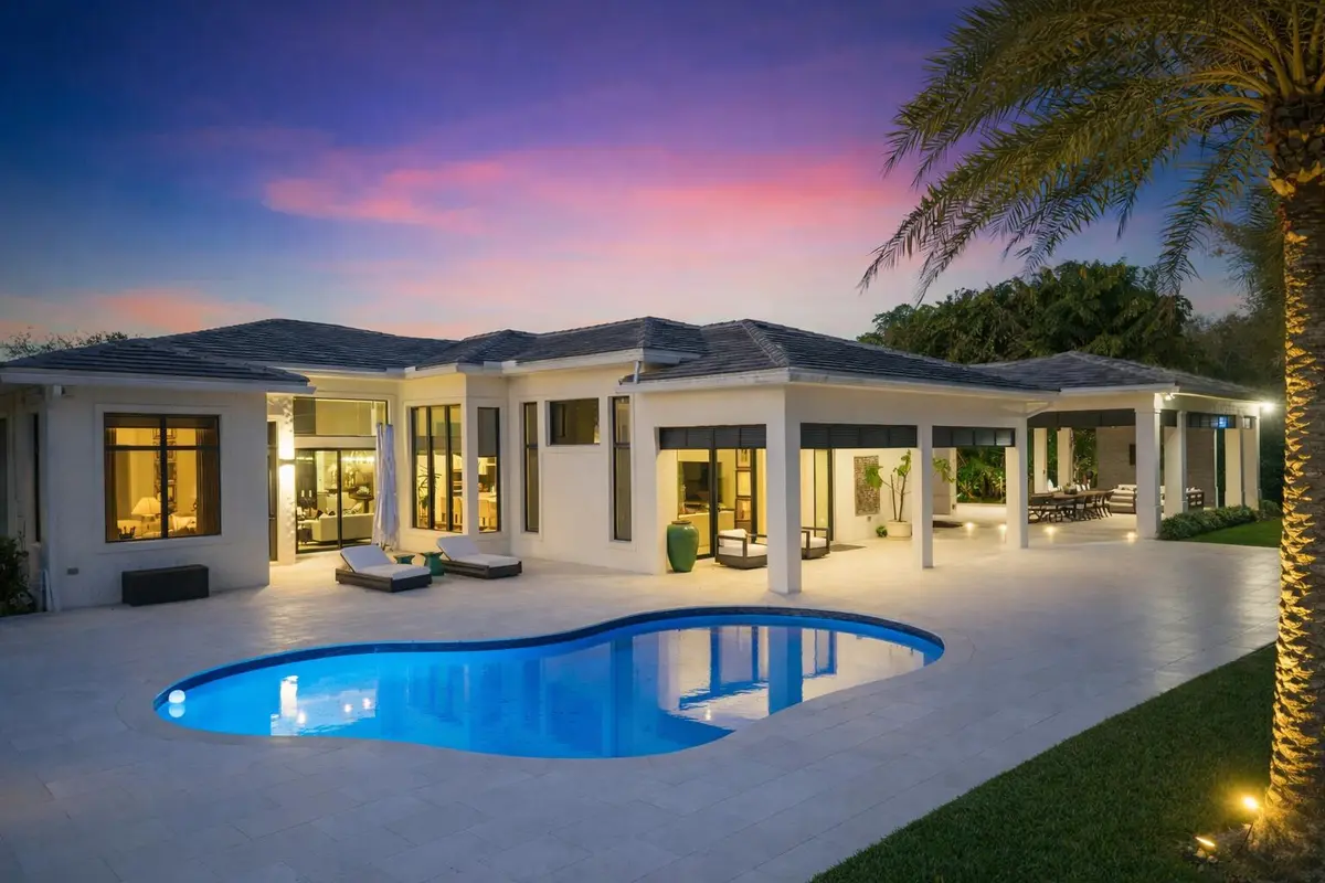 Whole Home Pool Twighlight at 9840 BAY LEAF Court, Parkland